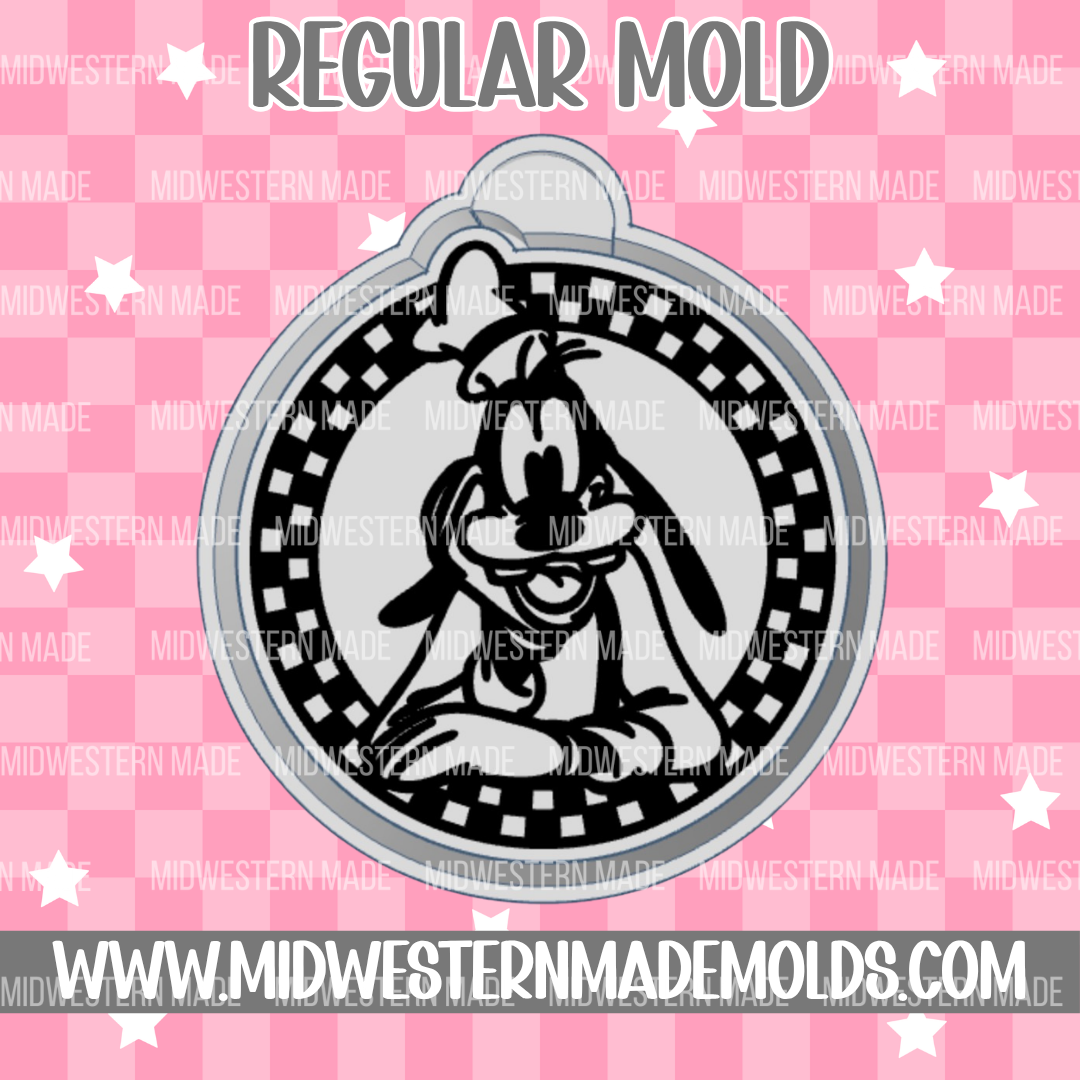 Goofy Checkered Round Freshie Mold