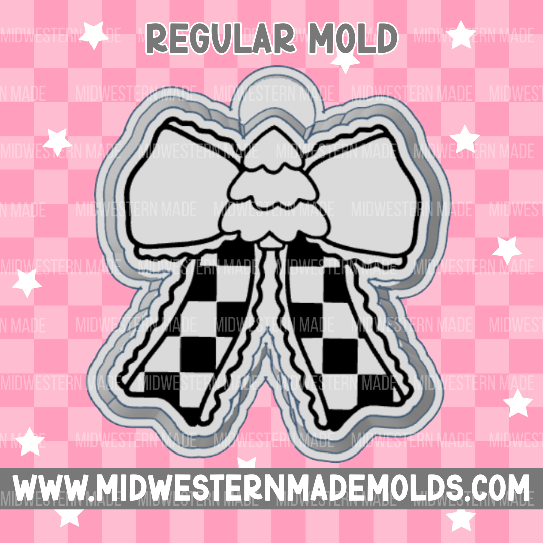 Christmas Tree Checkered Bow Freshie Mold