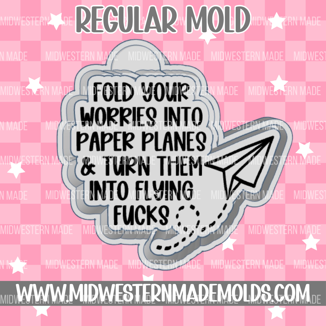 Fold Your Worries Into Paper Planes Freshie Mold