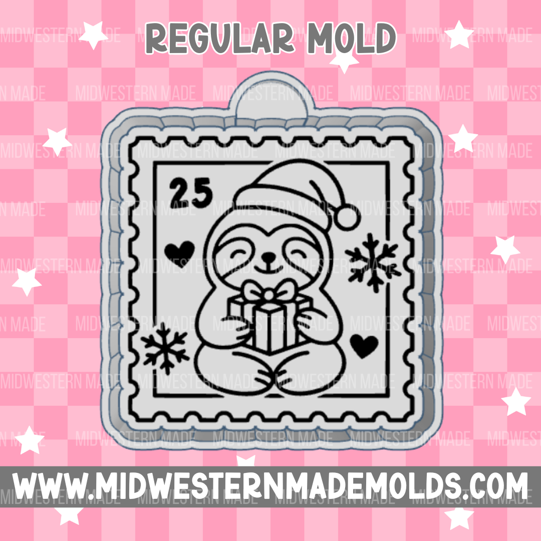 Christmas Sloth Stamp Freshie Mold