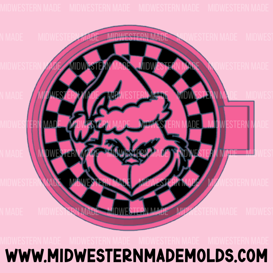 Mean One Checkered Circle Freshie Mold