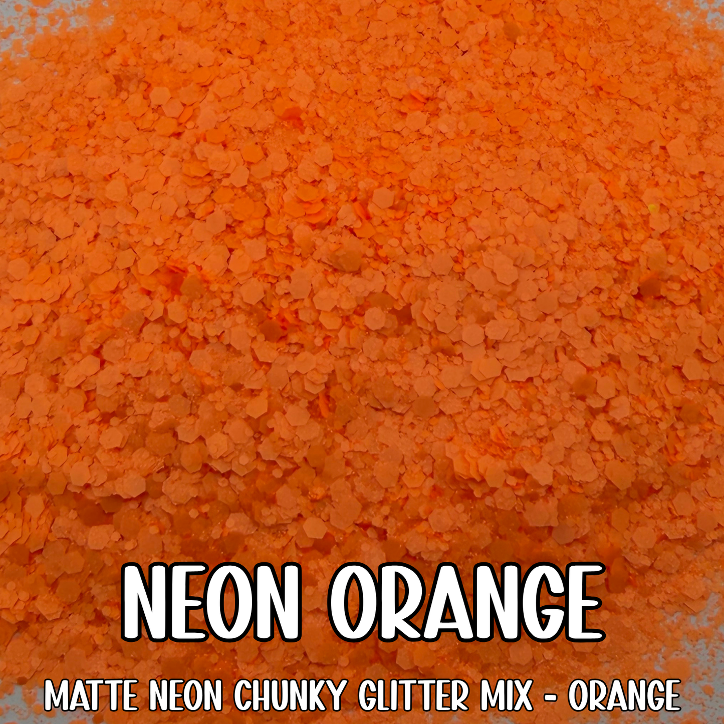 Neon Orange Chunky Mix Glitter