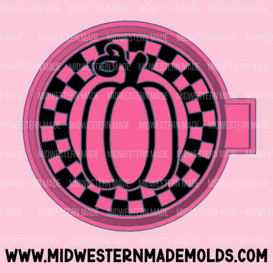Pumpkin Checkered Circle Freshie Mold