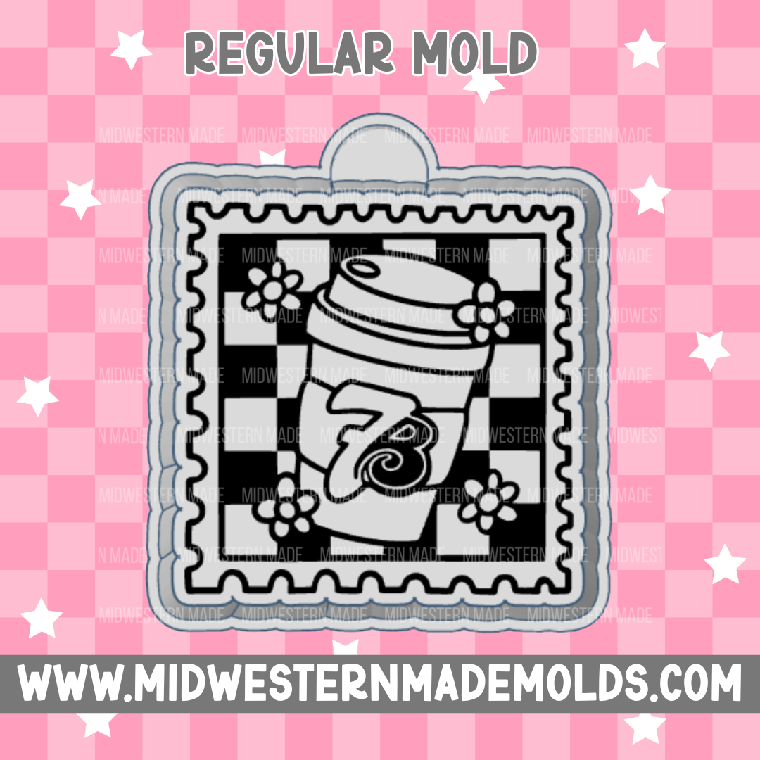 7B Checkered Stamp Freshie Mold
