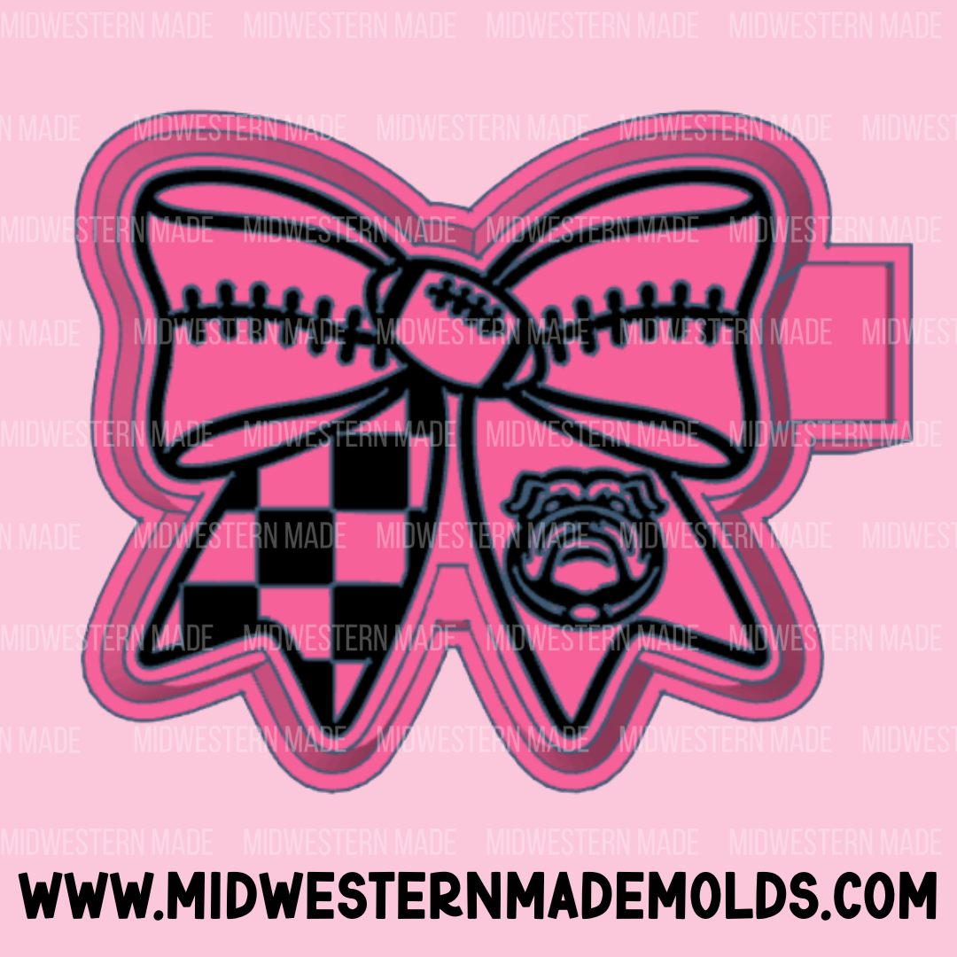 Bulldogs Football Bow Freshie Mold