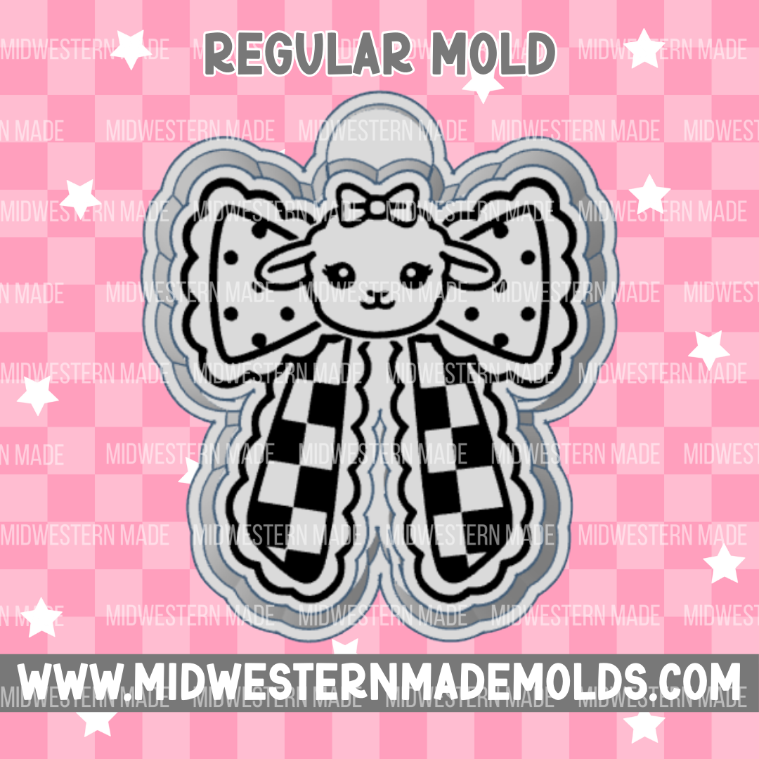 Lamb Checkered Bow Freshie Mold