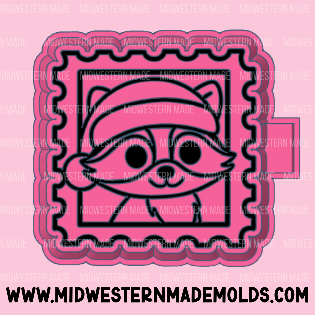 Raccoon Stamp Freshie Mold