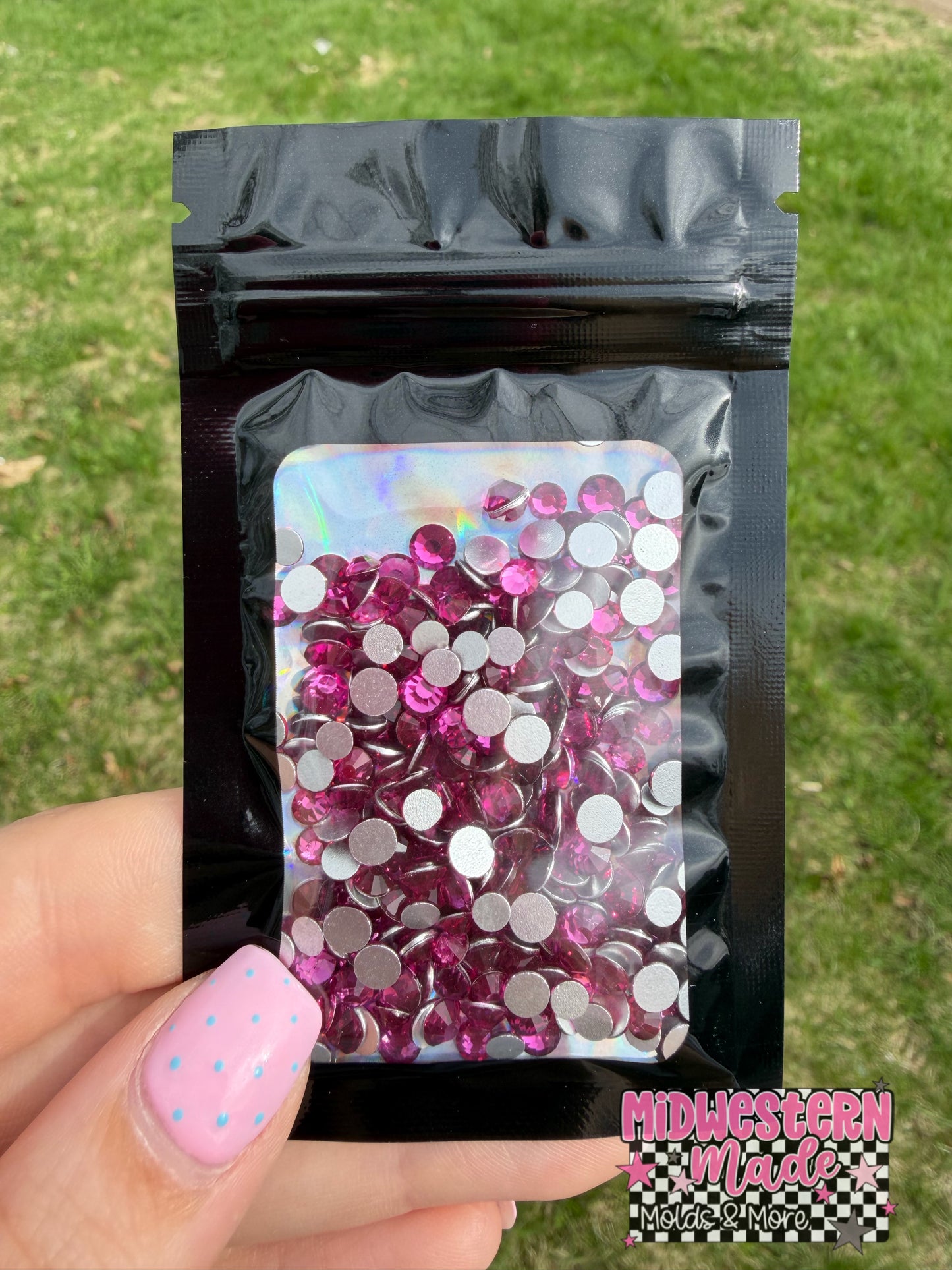 Fuchsia Flatback Rhinestones