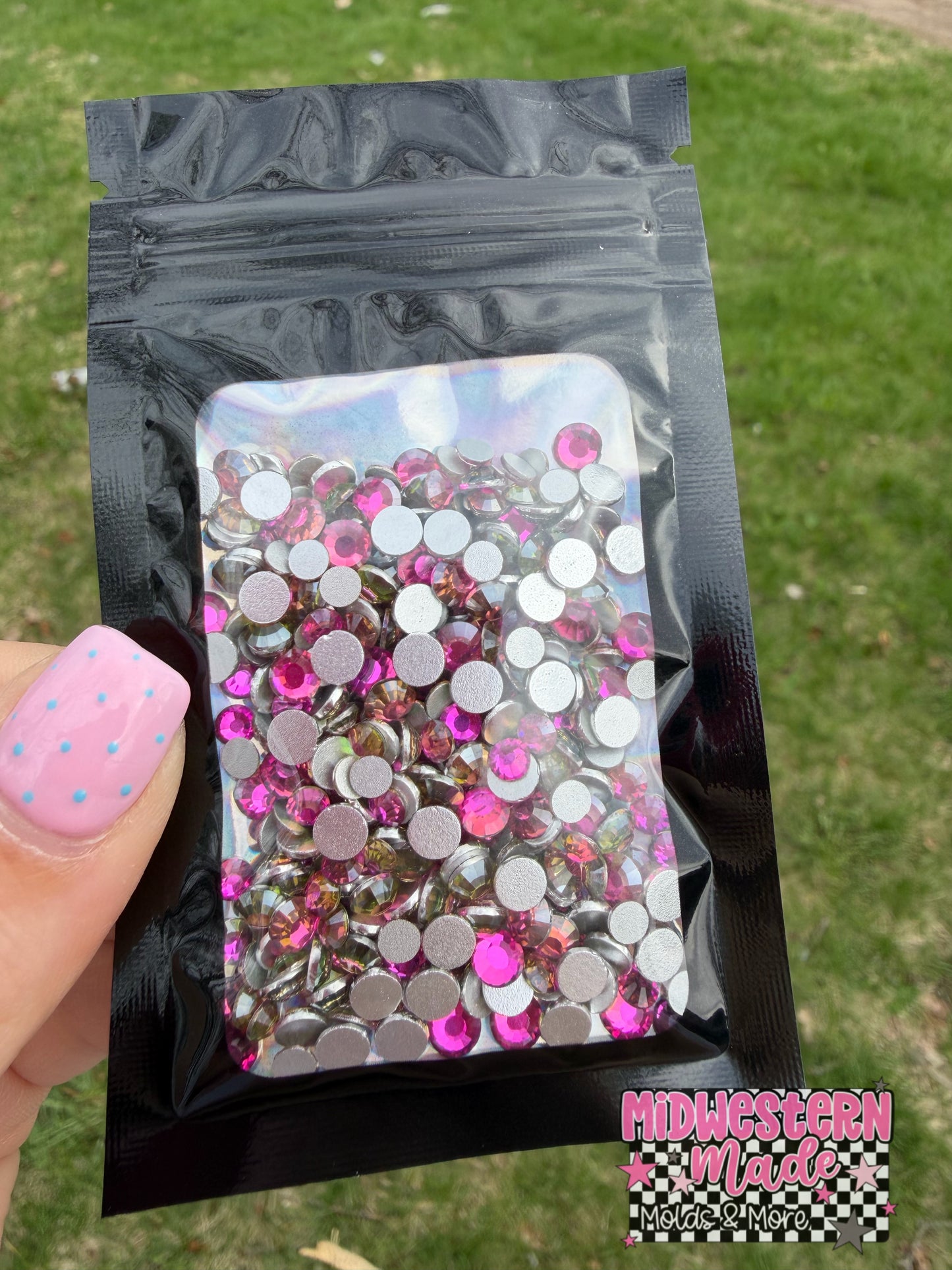 Watermelon Tourmaline Flatback Rhinestones