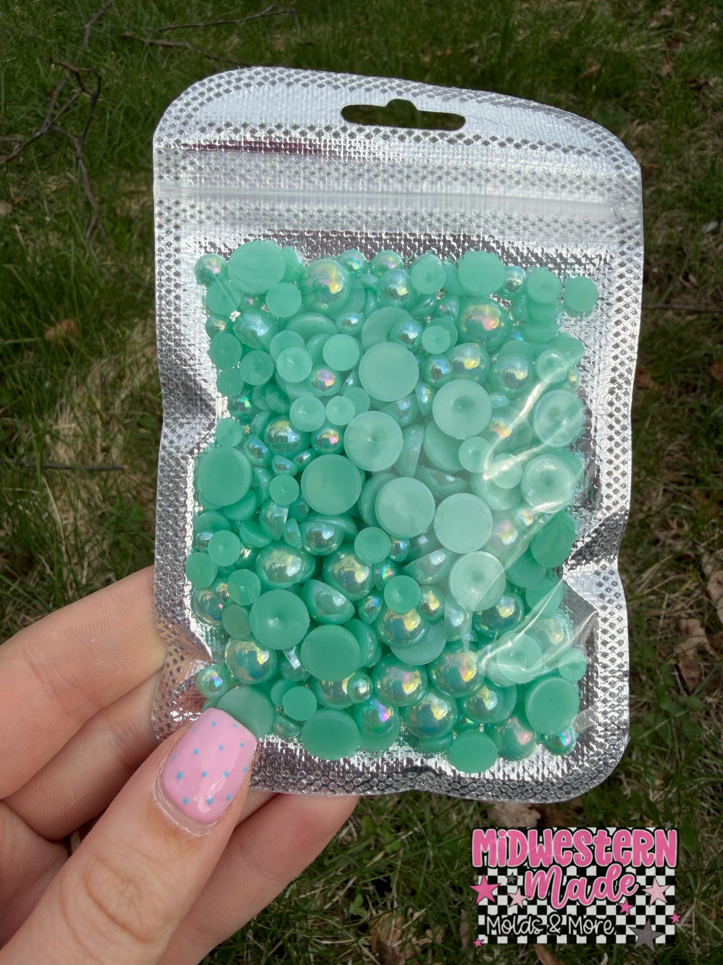 Seafoam Shine Iridescent Pearl Mix