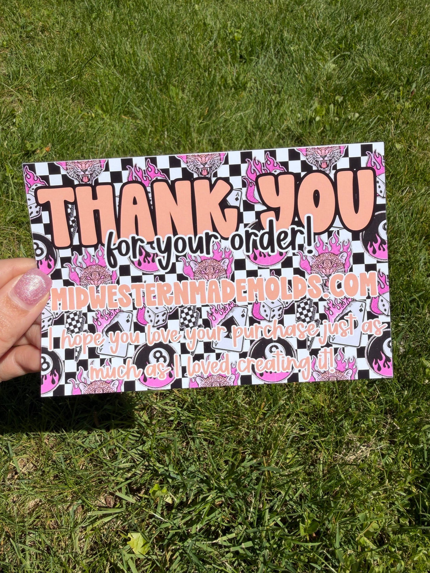 Pink 8 Ball Tigers Custom Thank You Cards