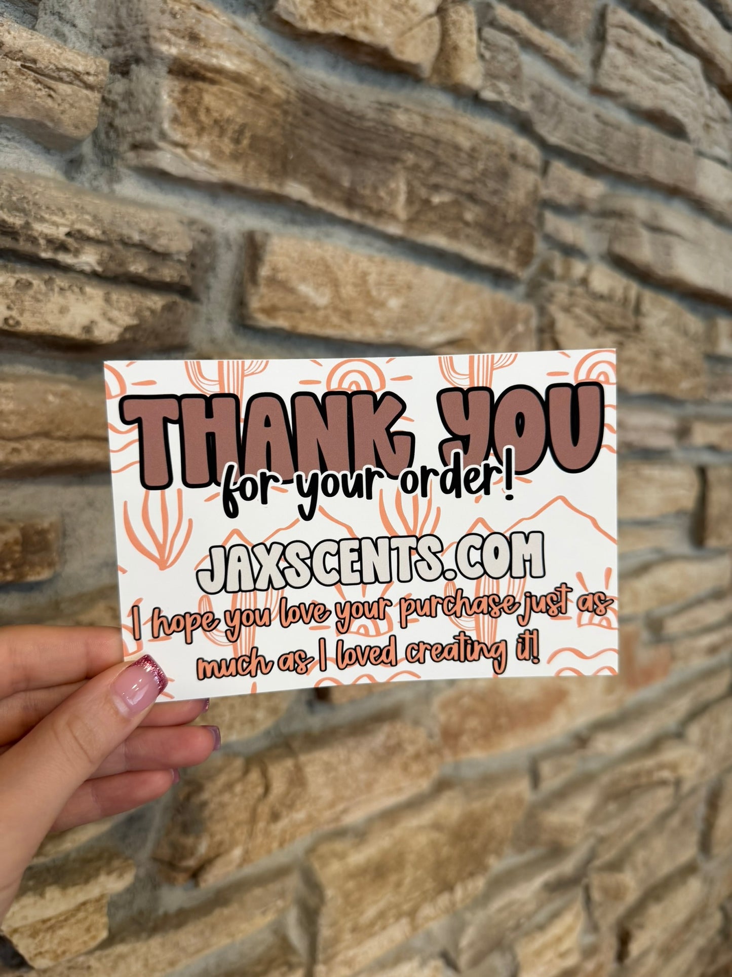Orange/Brown Western Custom Thank You Cards