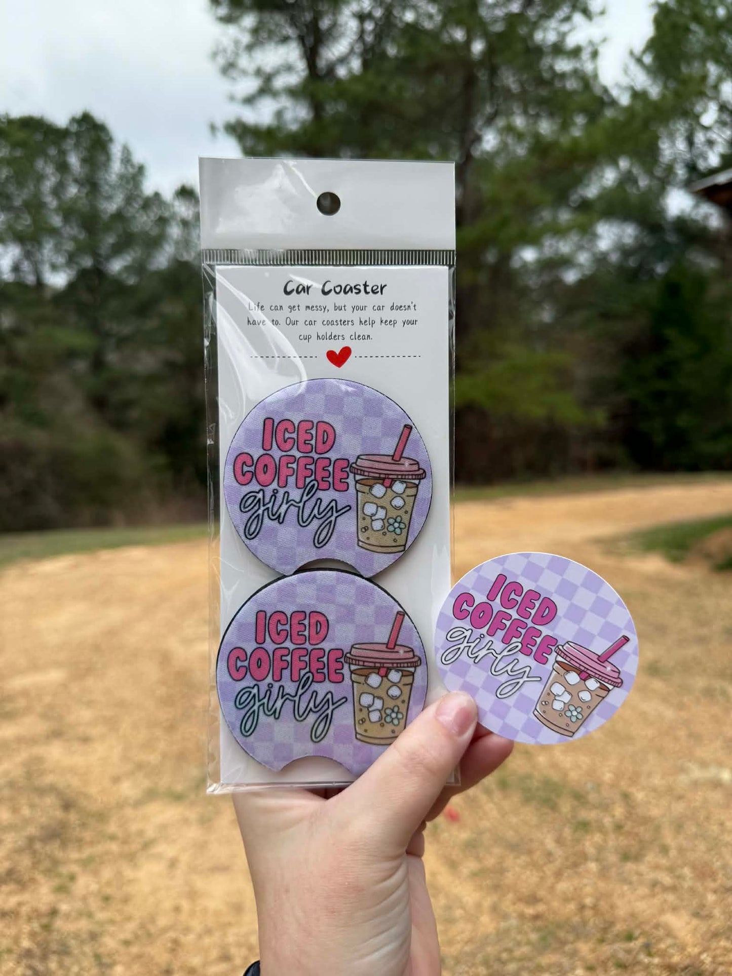 Car Coaster + Cardstock Round Set