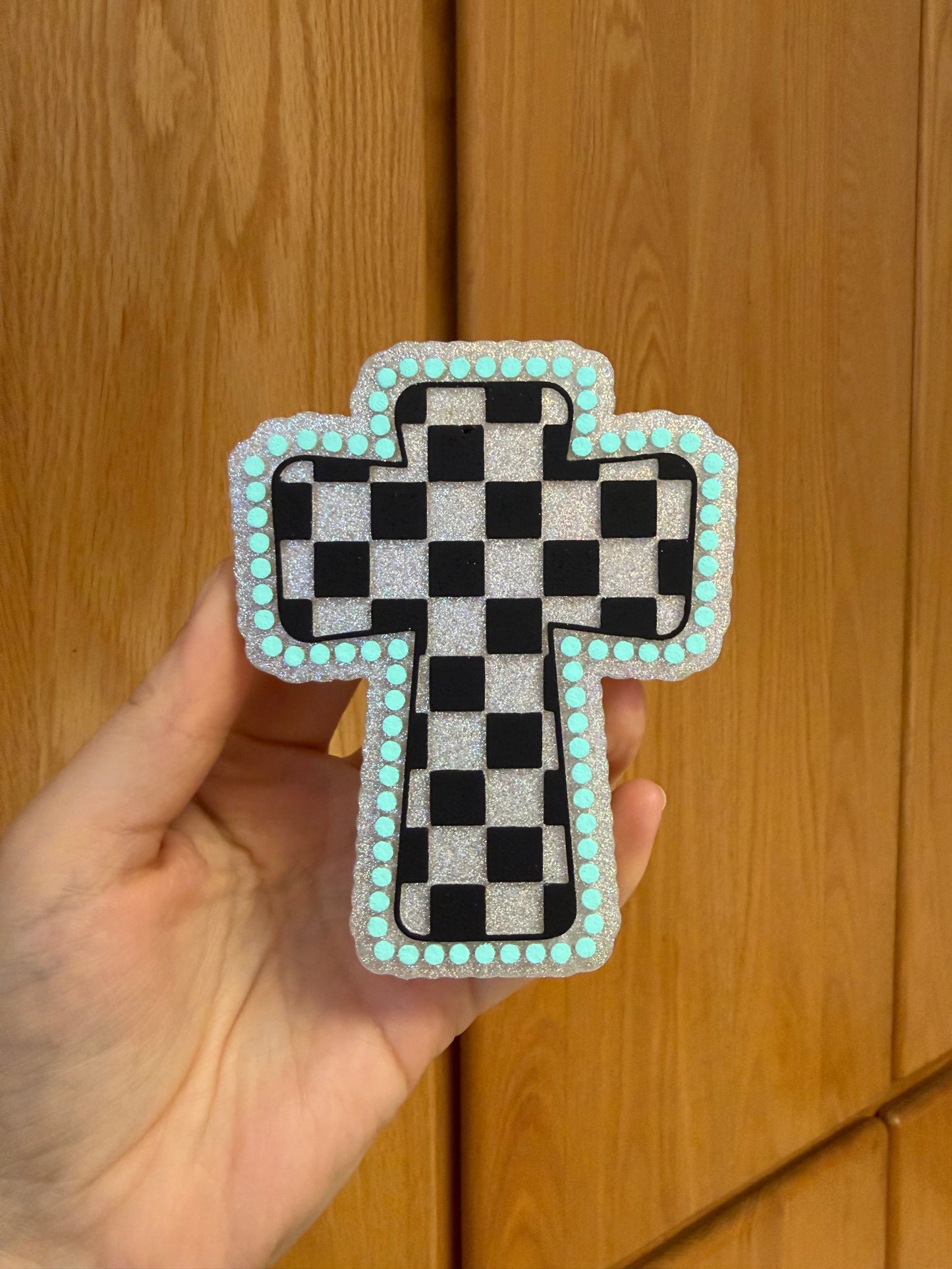 Checkered Cross Freshie Mold