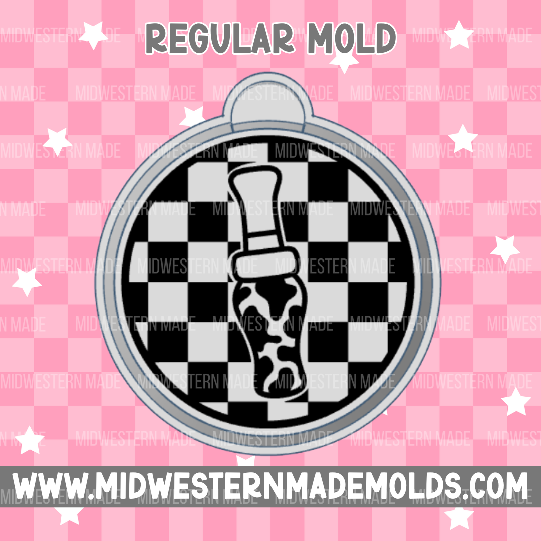 Checkered Duck Call Circle Freshie Mold