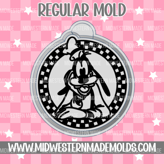 Goofy Checkered Round Freshie Mold