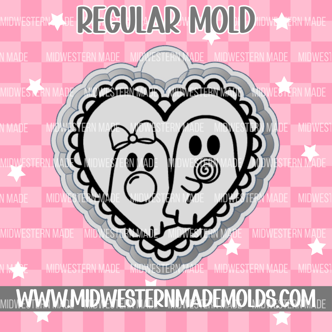 Ghost Lovers Heart Freshie Mold