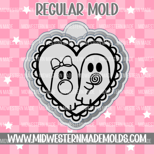 Ghost Lovers Heart Freshie Mold