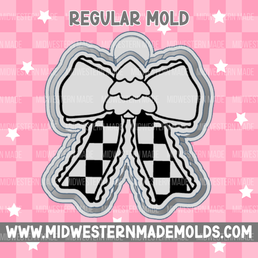 Christmas Tree Checkered Bow Freshie Mold
