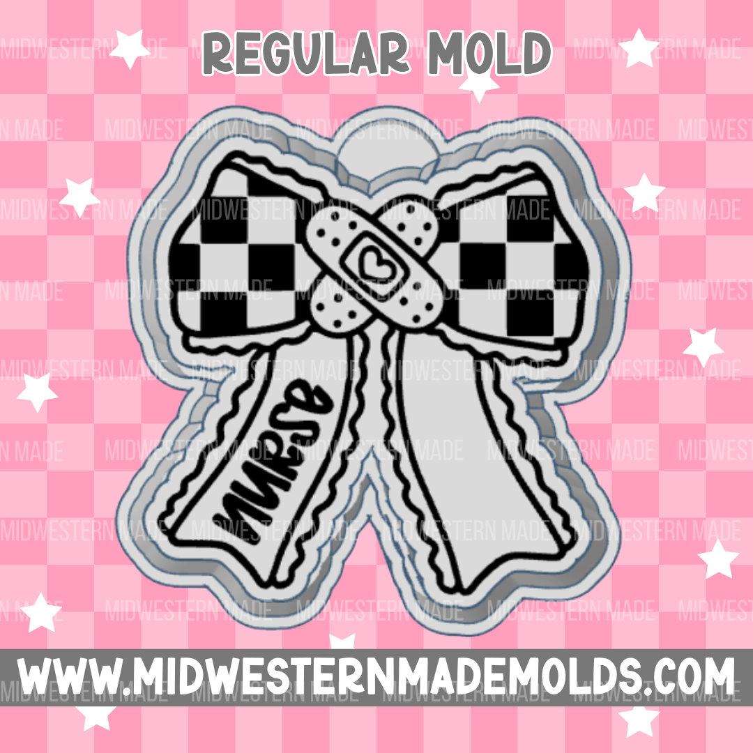 Nurse Checkered Bow Freshie Mold