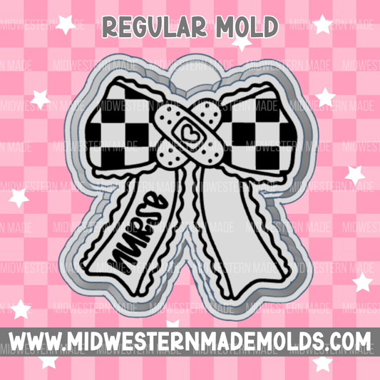 Nurse Checkered Bow Freshie Mold