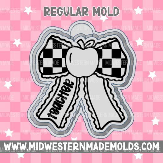Teacher Checkered Bow Freshie Mold