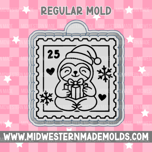 Christmas Sloth Stamp Freshie Mold
