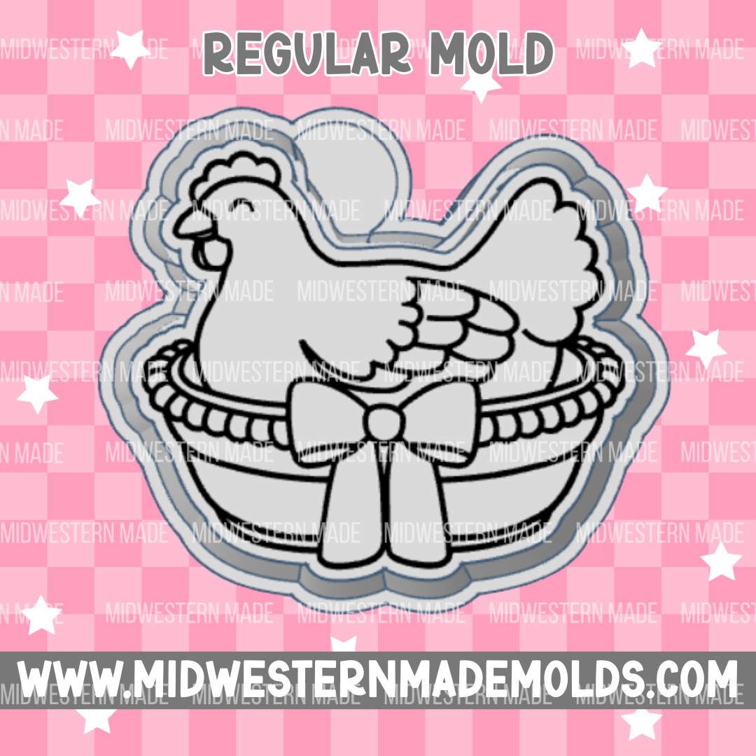 Hen Nest With Bow Freshie Mold