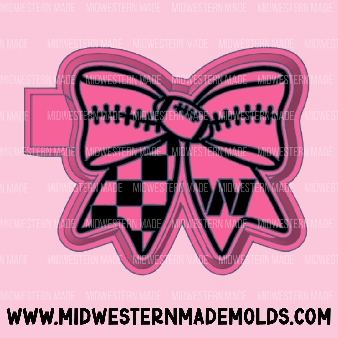 W Football Bow Freshie Mold