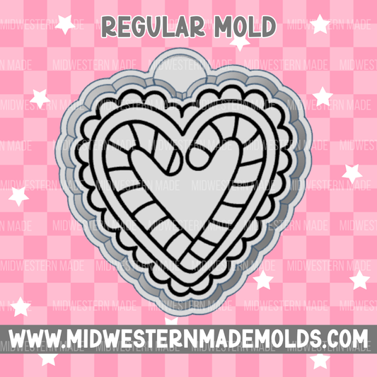 Candy Cane Heart Freshie Mold