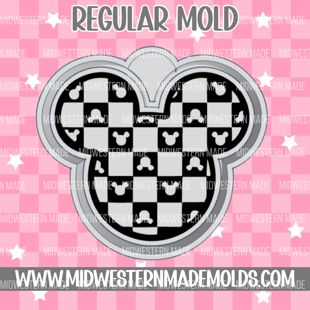 Checkered Mouse Ears Freshie Mold