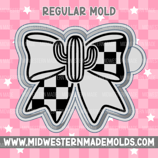 Cactus Checkered Bow Freshie Mold