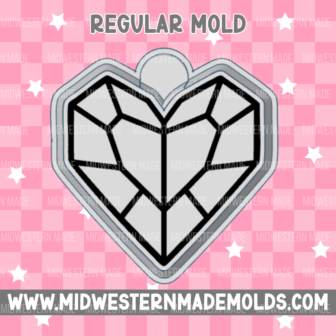 Crystal Heart Freshie Mold