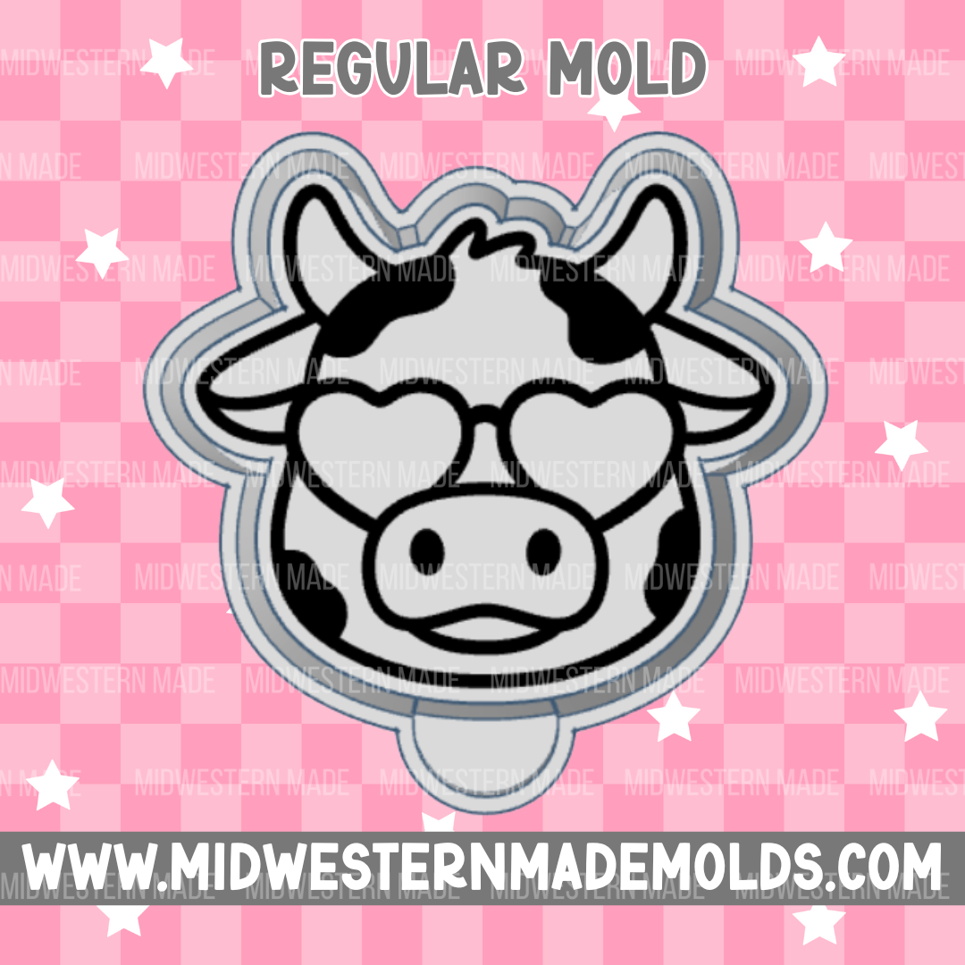 Heart Glasses Cow Freshie Mold