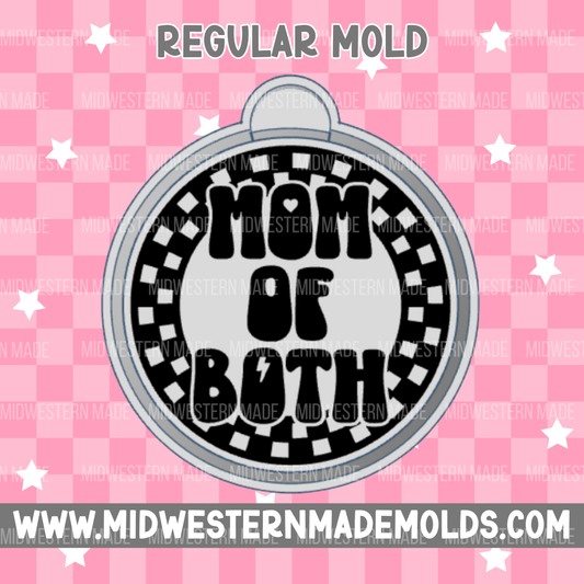 Mom Of Both Checkered Circle Freshie Mold
