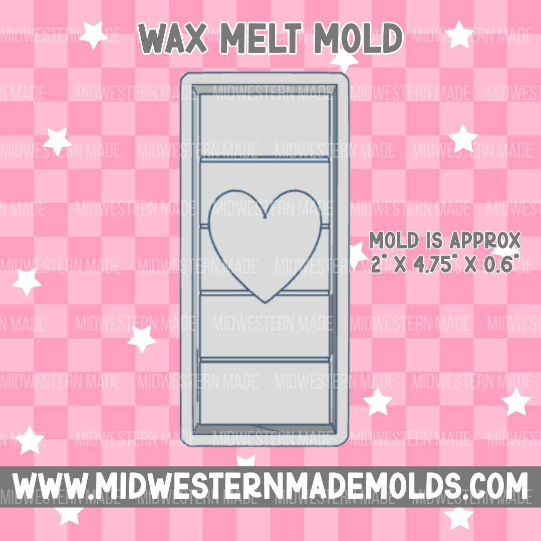 Heart Snap Bar Wax Melt Mold