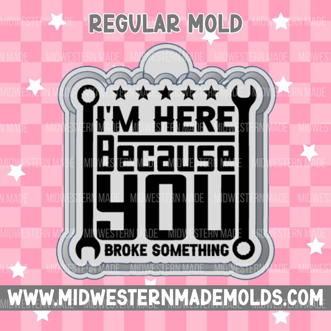 I'm Here Because You Broke Something Freshie Mold