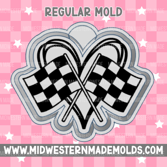 Racing Flag Heart Freshie Mold