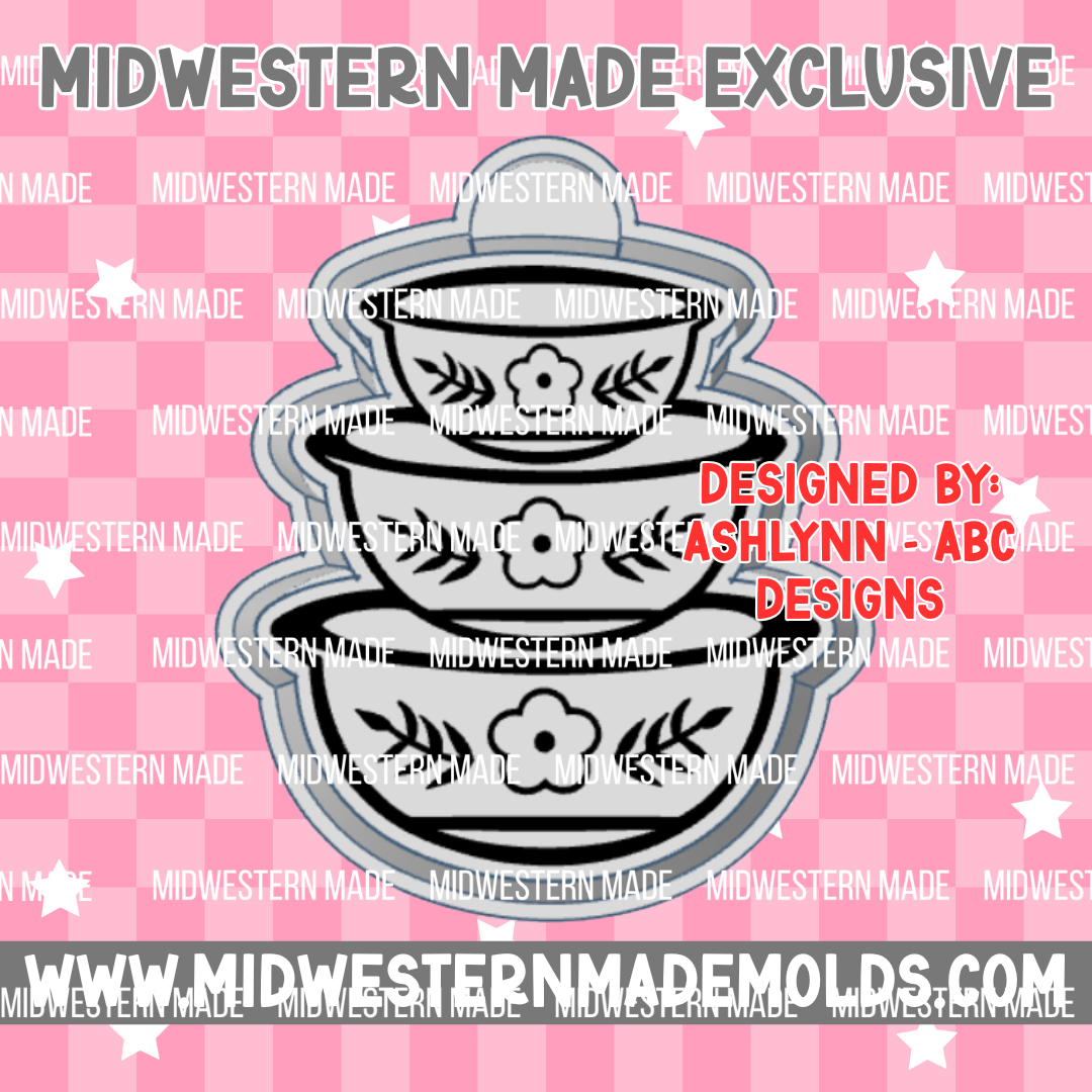 Vintage Bowl Stack Freshie Mold