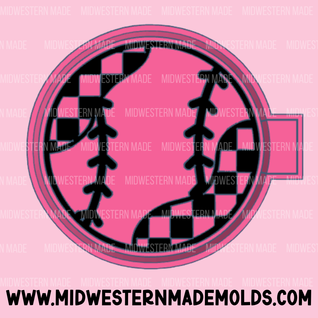 Checkered Baseball Freshie Mold