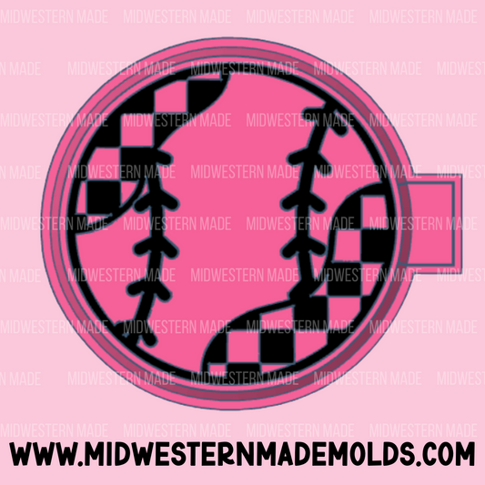 Checkered Baseball Freshie Mold