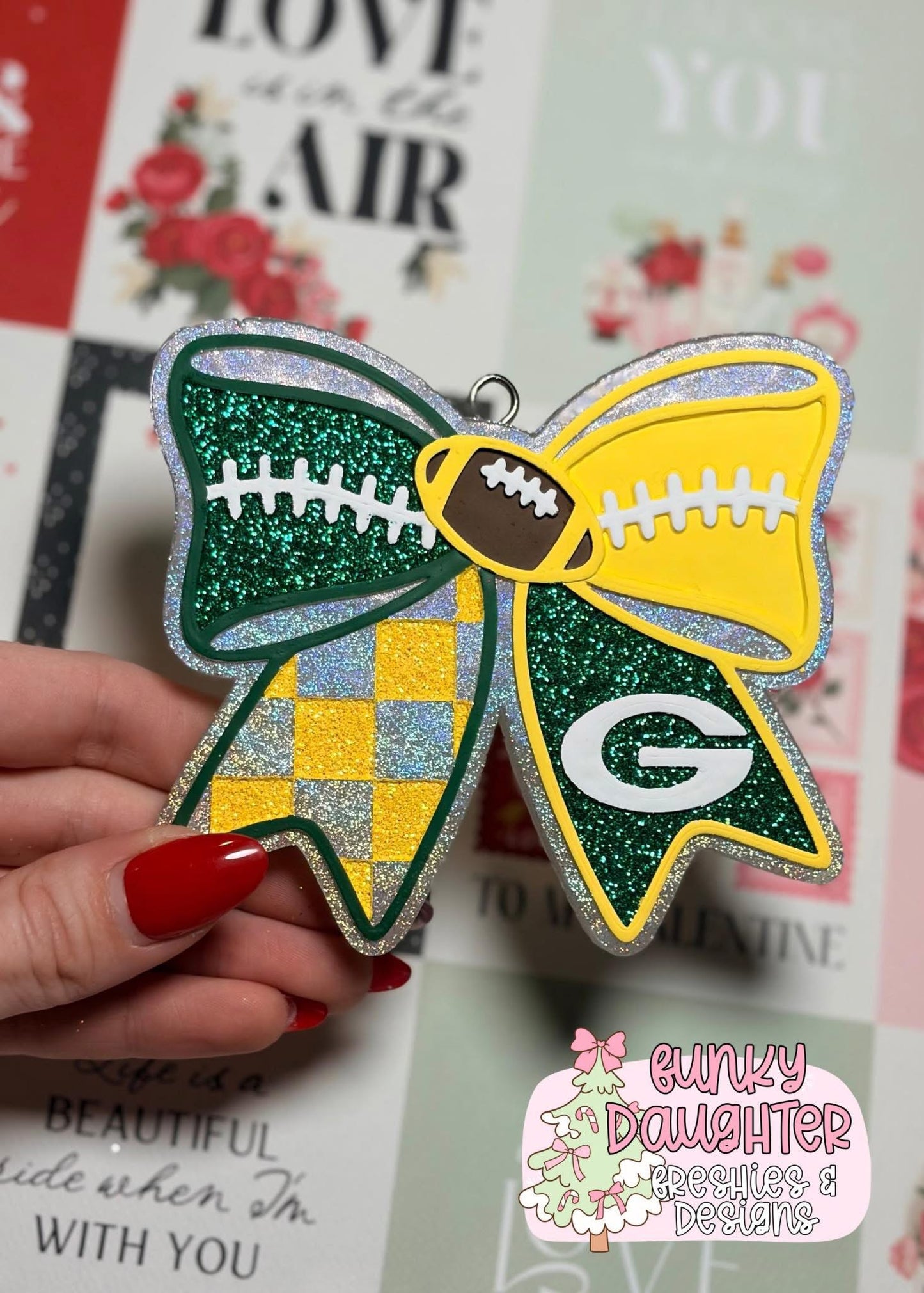 GB Football Bow Freshie Mold