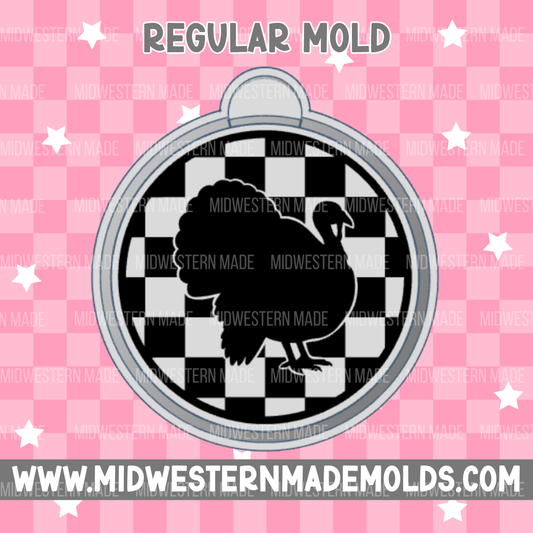 Checkered Turkey Circle Freshie Mold
