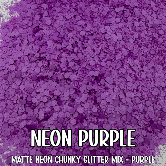 Neon Purple Chunky Mix Glitter