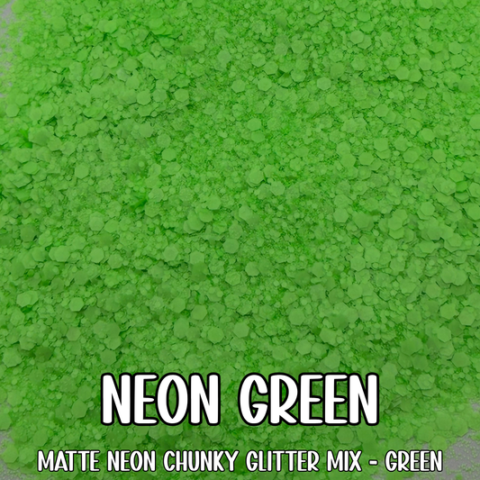 Neon Green Chunky Mix Glitter