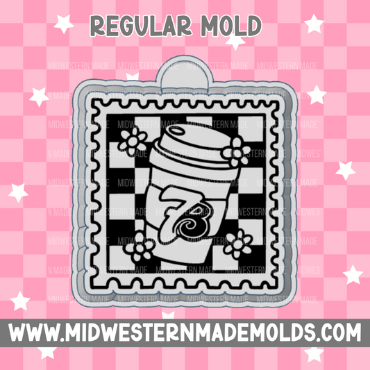 7B Checkered Stamp Freshie Mold