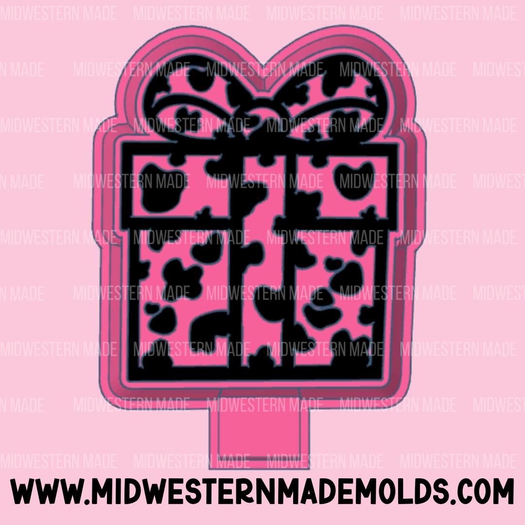 Cow Print Present Freshie Mold