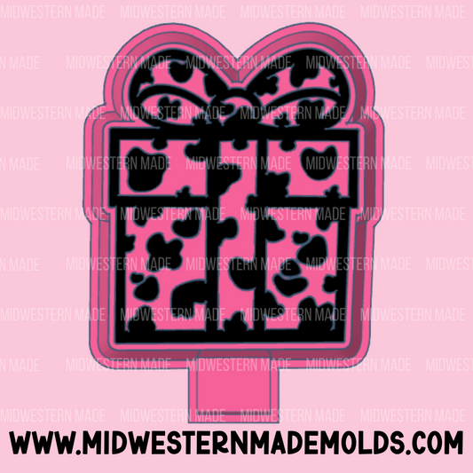 Cow Print Present Freshie Mold
