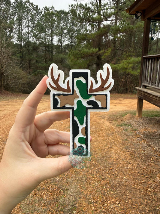 Camo Deer Cross Freshie Mold