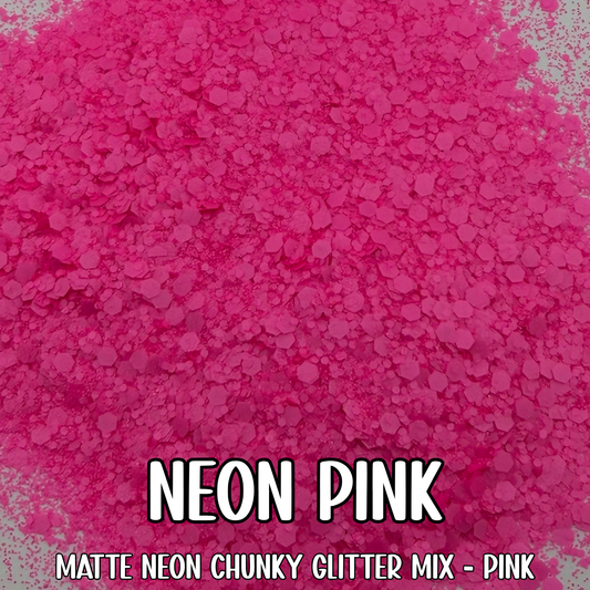 Neon Pink Chunky Mix Glitter